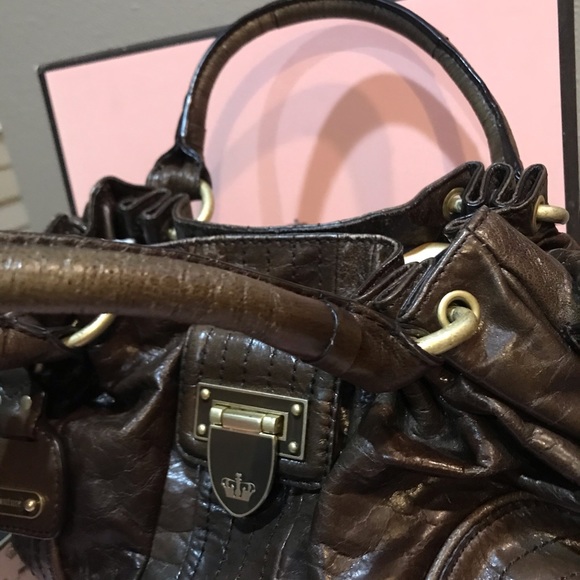 SOLD Juicy Couture vintage leather satchel cowhide USED - Picture 10 of 16
